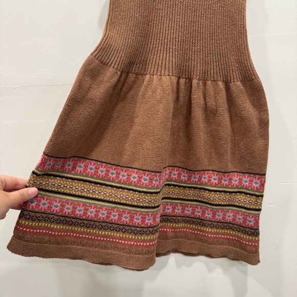 Tea Collection Fair Isle Knit Sleeveless Dress Cotton Size 7 - Picture 4 of 6